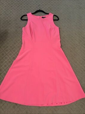 White House Black Market Bright Pink Sleeveless Fit-and-Flare Dress